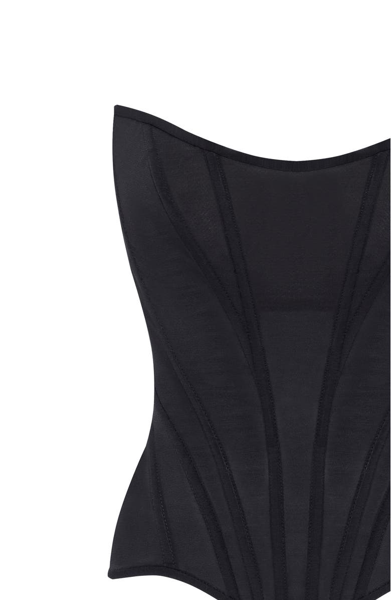 Milla Chic low-waist black fitted corset, Alternate, color, 