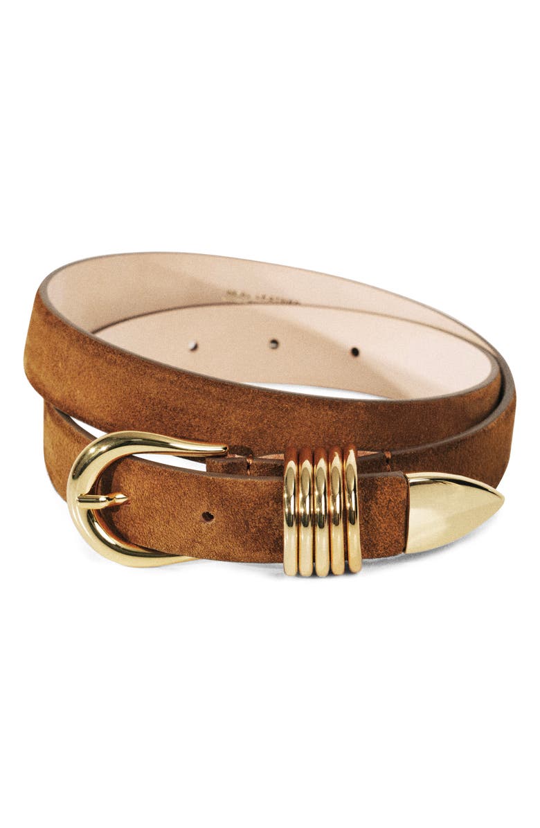 Déhanche Hollyhock Suede Belt, Alternate, color, Ochre/ Gold