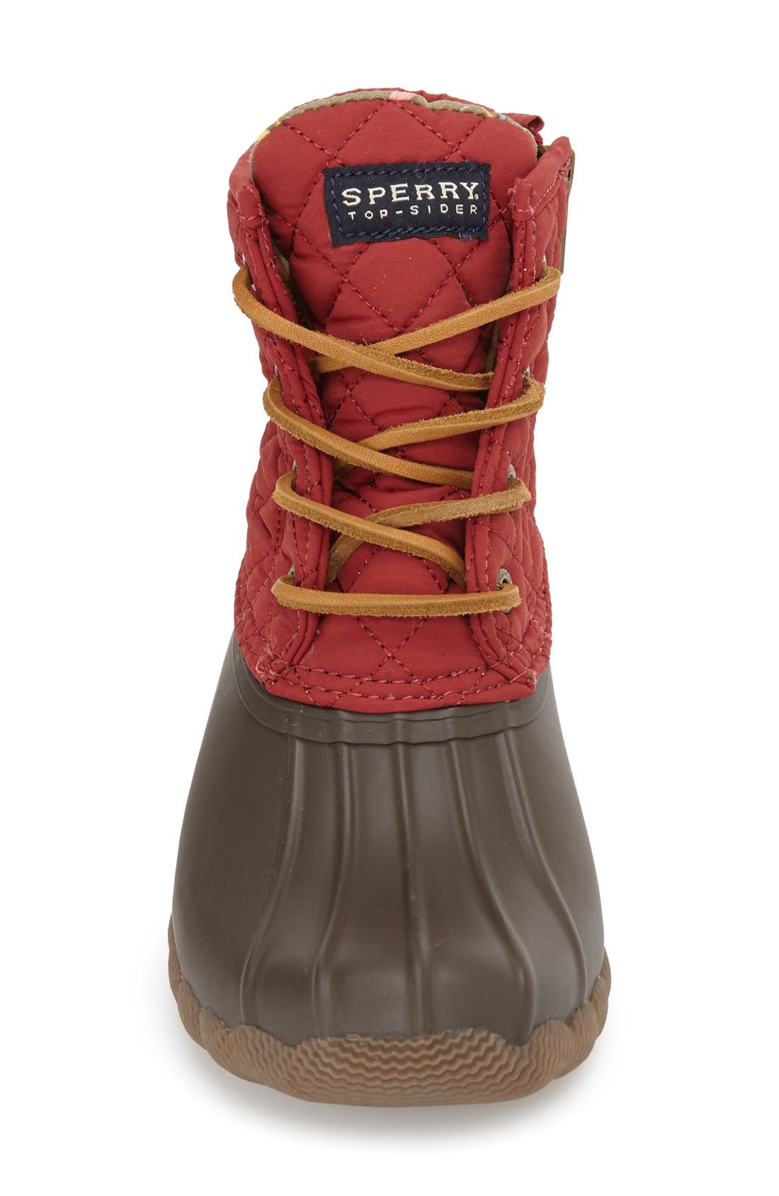 'Saltwater' Waterproof Rain Boot, Alternate, color, BROWN/ RED