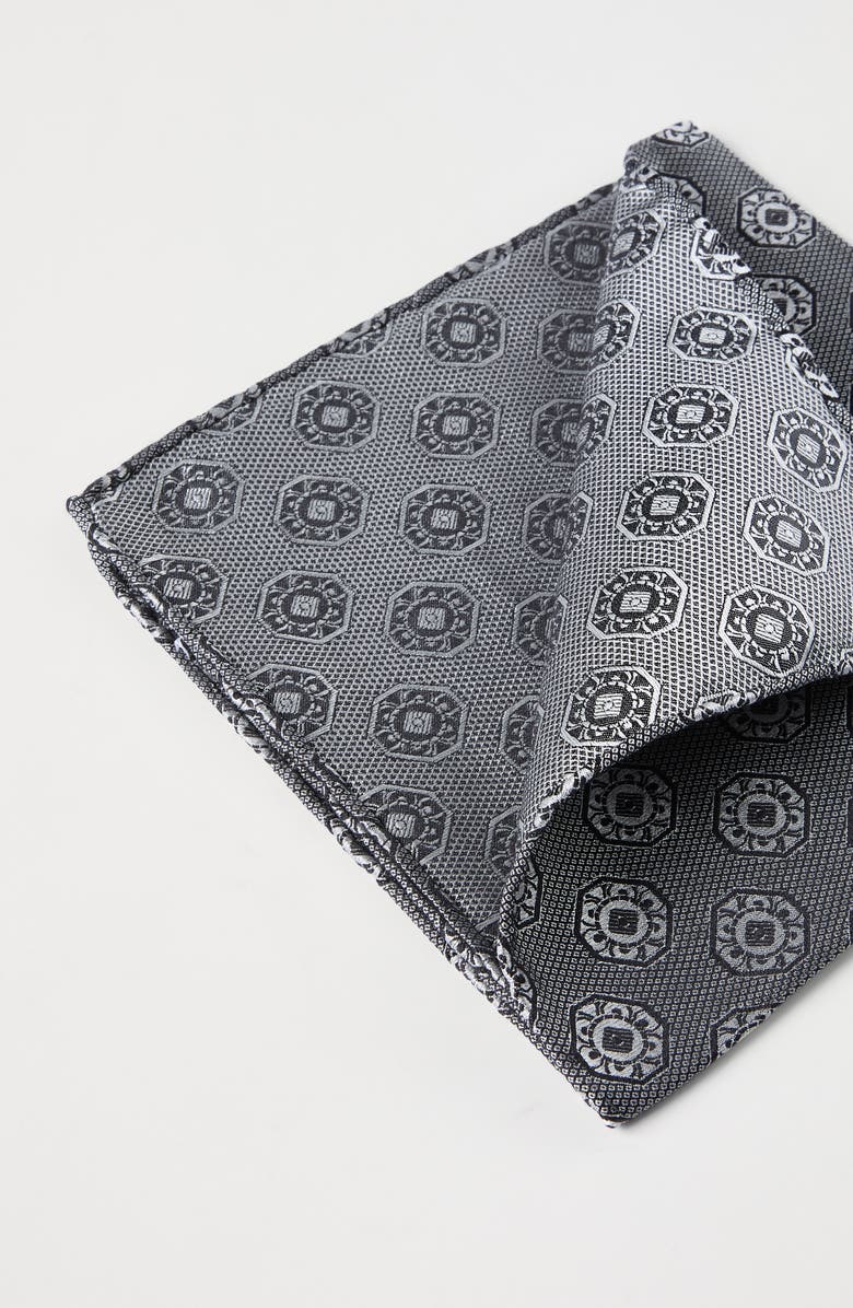 Brunello Cucinelli Pocket square with pattern, Alternate, color, Anthracite
