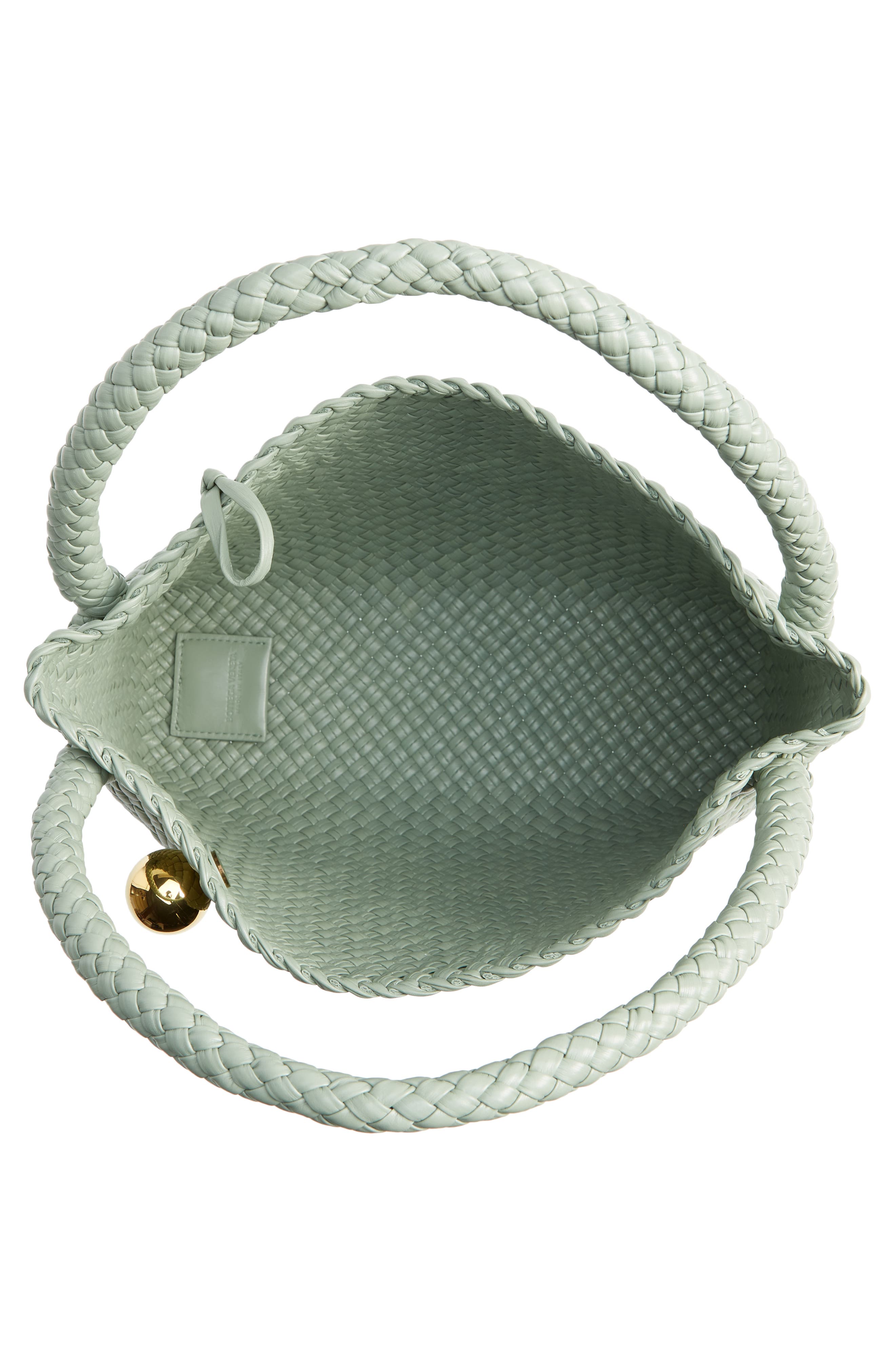 Bottega Veneta Tosca Intreccio Leather Hobo, Alternate, color, 3401 New Sauge-M Brass