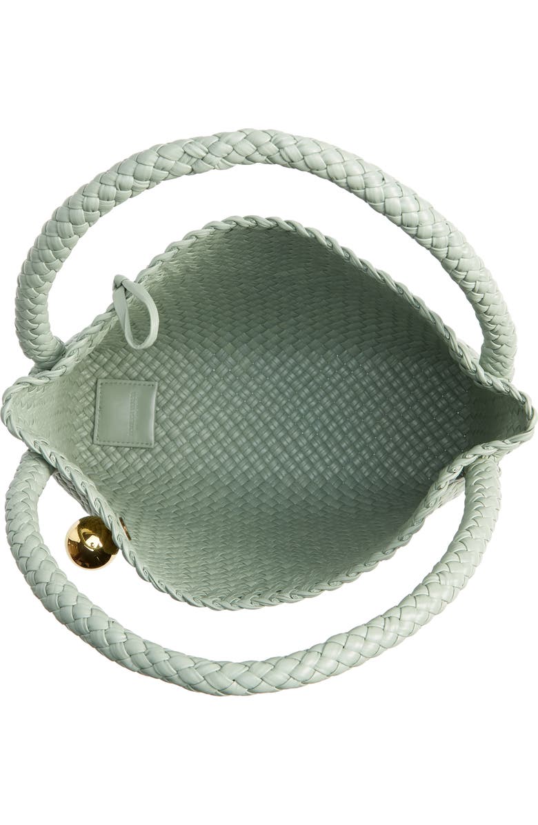 Bottega Veneta Tosca Intreccio Leather Hobo, Alternate, color, 3401 New Sauge-M Brass