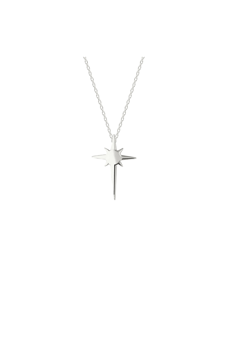 Single Star Necklace Sterling Silver, Main, color, Silver