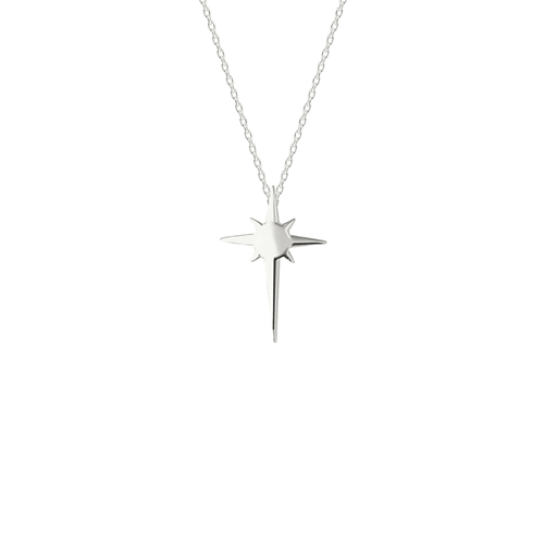 Spero London Single Star Necklace Sterling Silver In Metallic