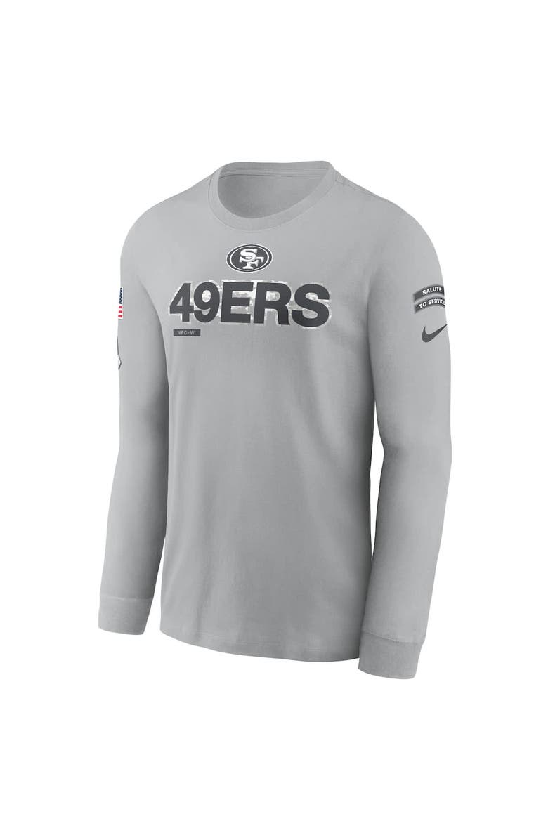 Nike Men's Nike Gray San Francisco 49ers 2024 Salute To Service Long Sleeve T-Shirt, Alternate, color, 