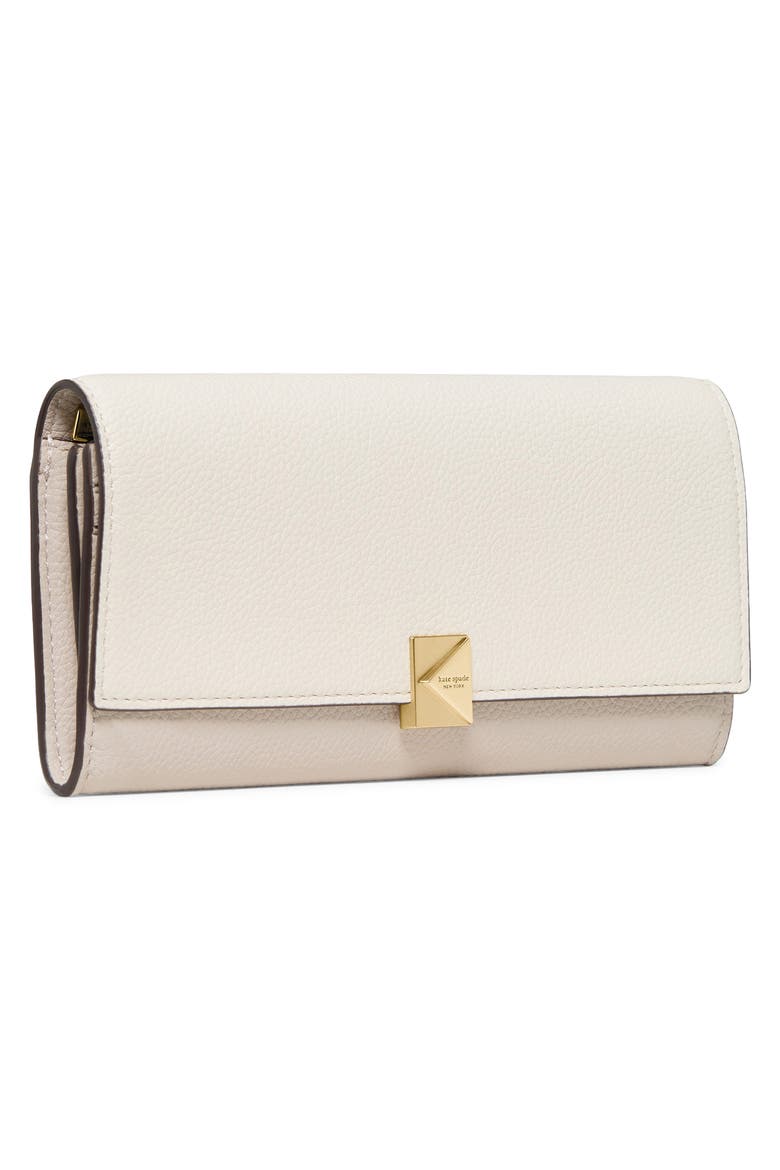 deco colorblock pebble leather wallet, Alternate, color, CASHEW MILK MULTI