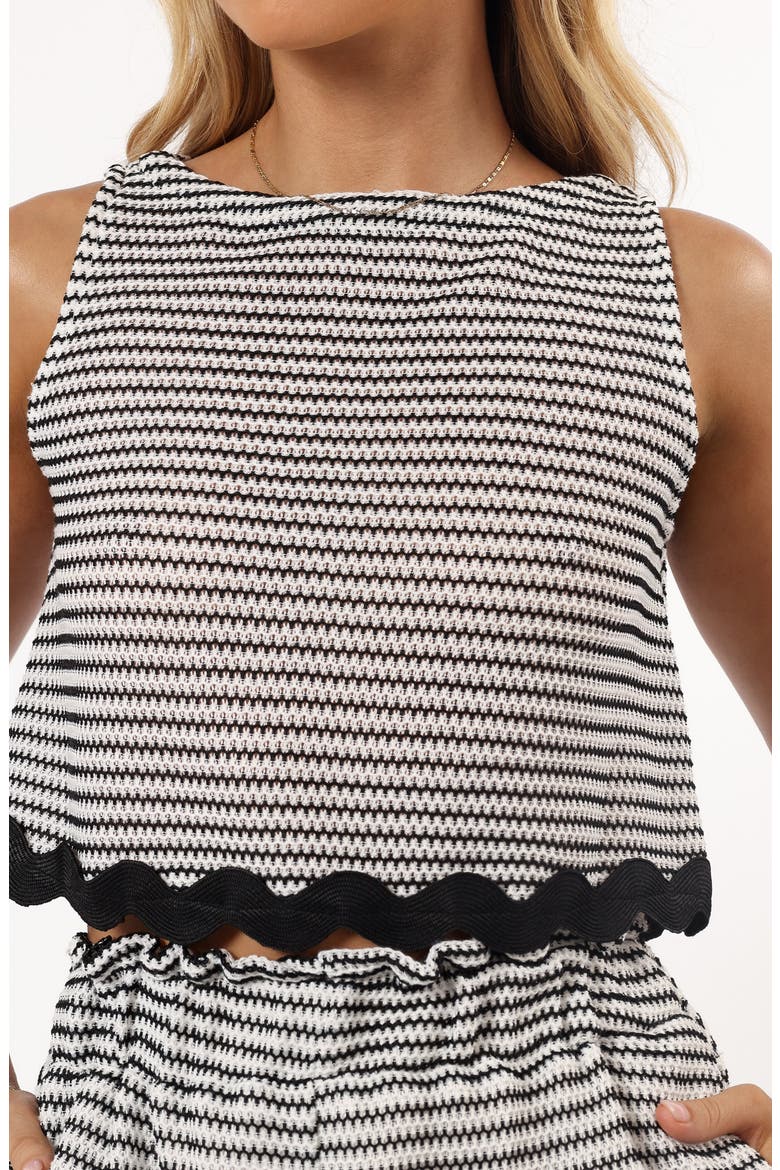 Caty Rickrack Trim Tank & Shorts Set, Alternate, color, WHITE/ BLACK