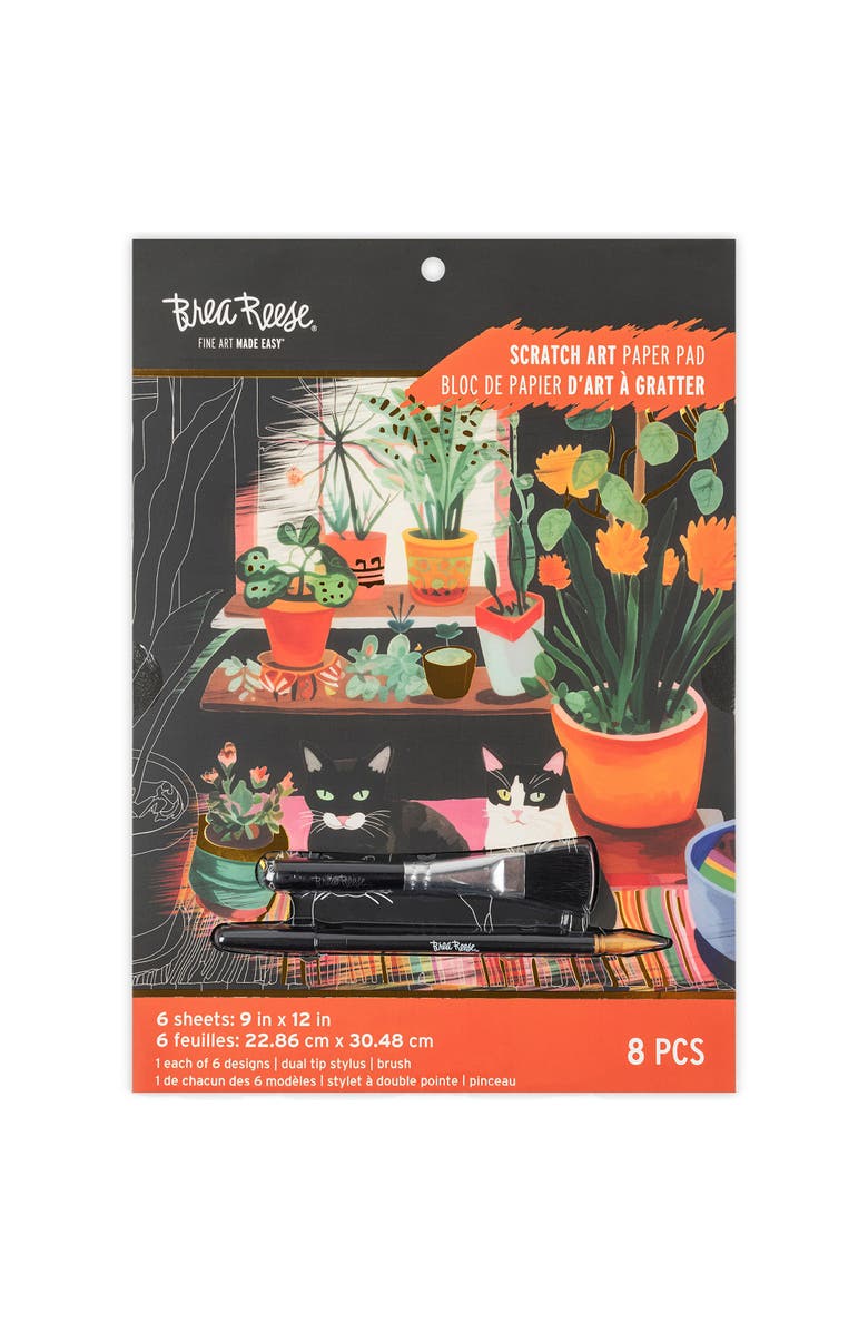 Brea Reese Scratch Art Paper Pad, Cats, Main, color, Multicolored