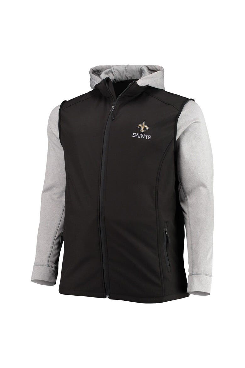 Men's Dunbrooke Black/Gray New Orleans Saints Big & Tall Alpha Full-Zip Hoodie Jacket, Alternate, color, Black