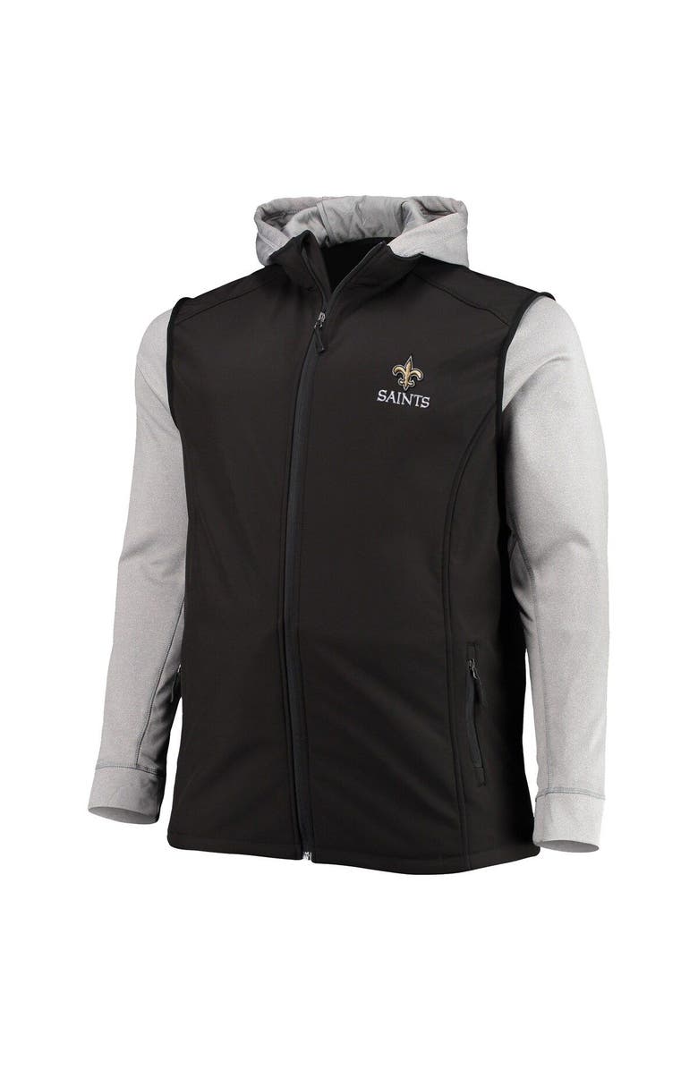 DUNBROOKE Men's Dunbrooke Black/Gray New Orleans Saints Big & Tall Alpha Full-Zip Hoodie Jacket, Alternate, color, Black