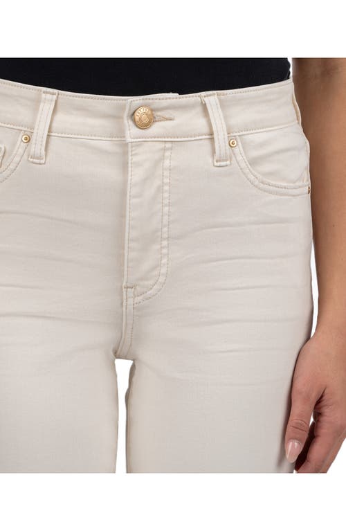 Kut From The Kloth Reese Fab Ab Raw Hem Ankle Slim Straight Leg Jeans In Ecru