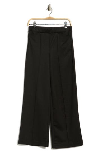 Ellen Tracy Wide Leg Ponte Pull-on Pants In Black