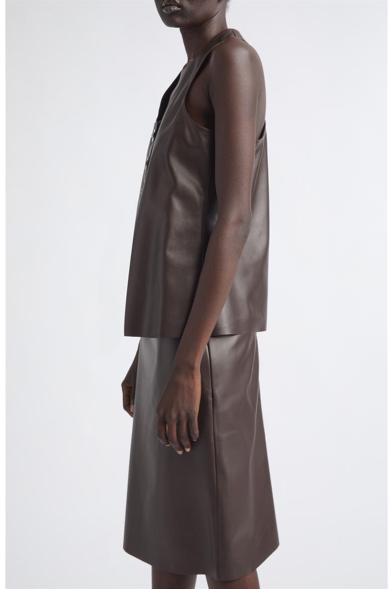 Racerback Napa Leather Tank, Alternate, color, EXPRESSO