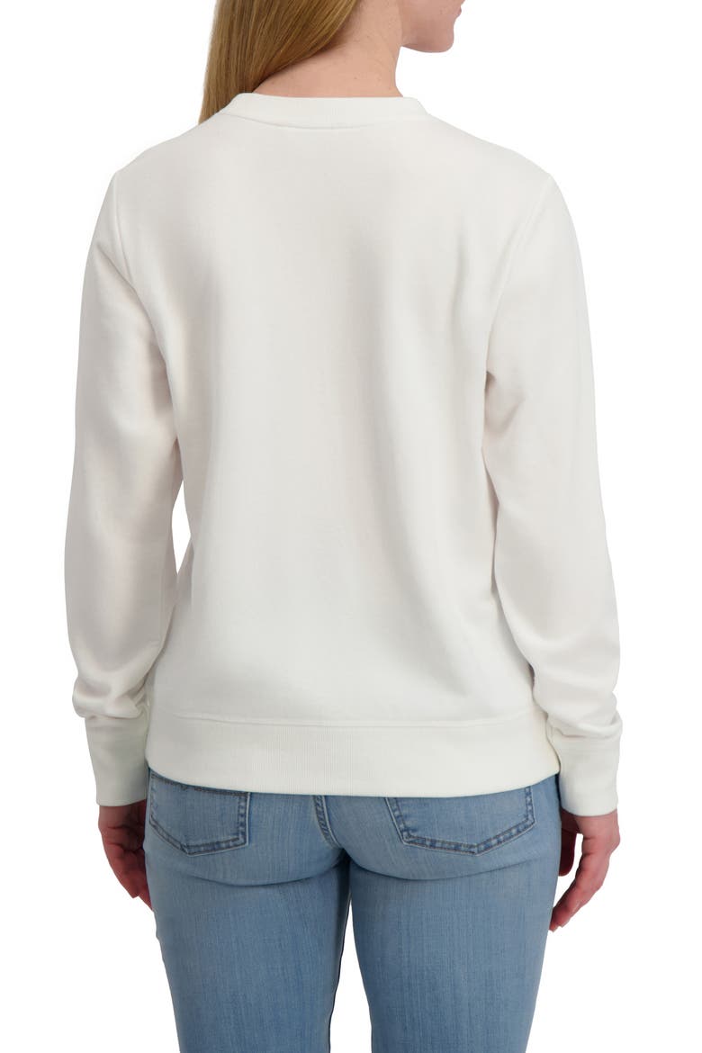Embroidered Crewneck Sweatshirt, Alternate, color, IVORY/ TAN