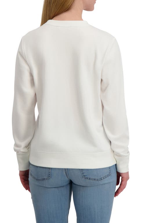 Lucky Brand Embroidered Crewneck Sweatshirt In White