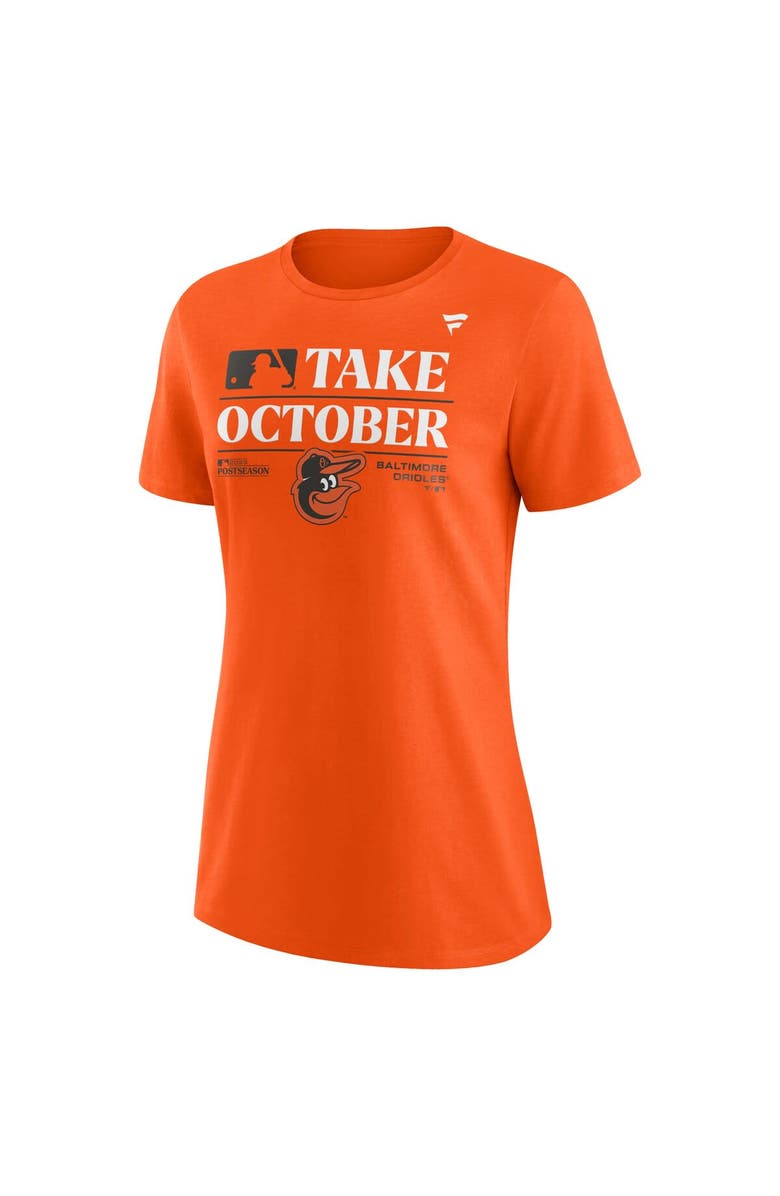 PROFILE Women's Fanatics Branded Orange Baltimore Orioles 2023 Postseason Locker Room Scoop Neck T-Shirt, Alternate, color, 