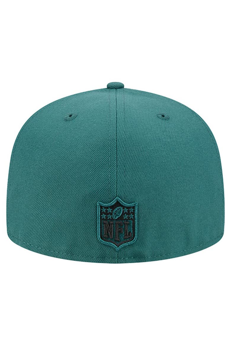 Men's New Era Midnight Green Philadelphia Eagles Tri-Hit 59FIFTY Fitted Hat, Alternate, color, Green