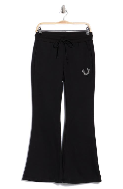 True Religion Crystal Logo Flare Sweatpants In Black