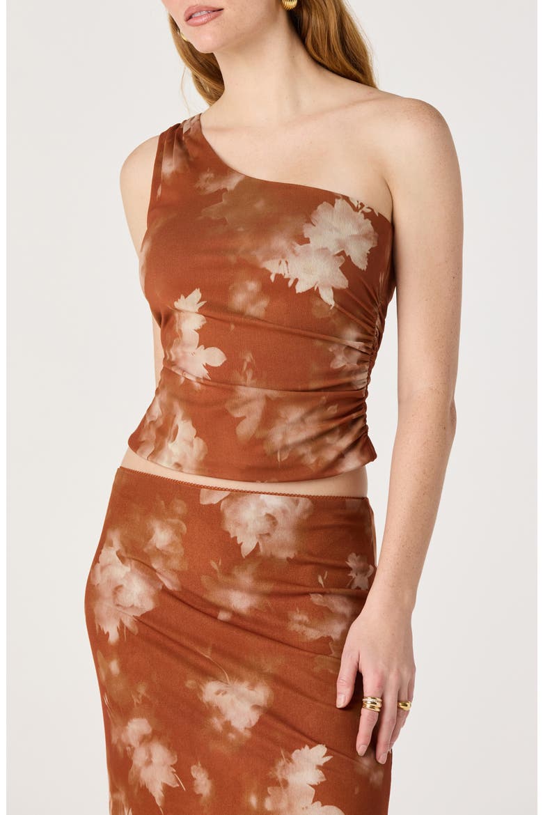 Adalee One-Shoulder Top, Main, color, BROWN FLORAL