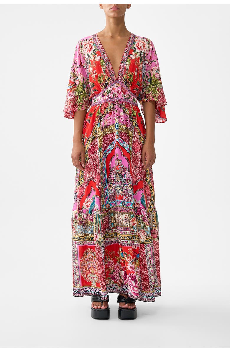 Camilla Waisted Dress With Hem Ruffle, Main, color, Heirloom Empire