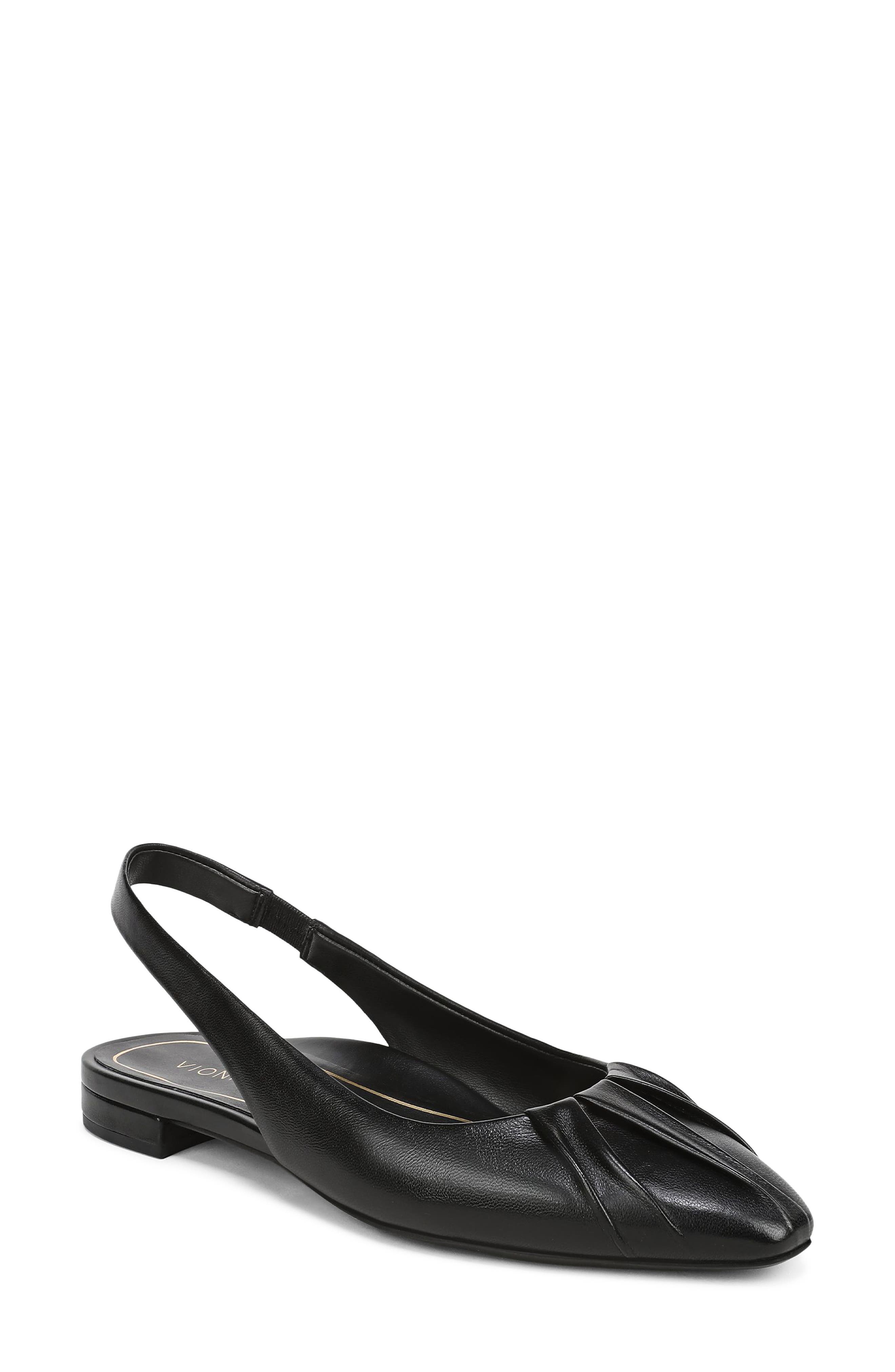 Vionic Gabriella Slingback Flat, Main, color, Blackleather