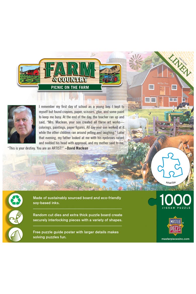 Picnic on the Farm 1000 Piece Puzzle, Alternate, color, Multicolor