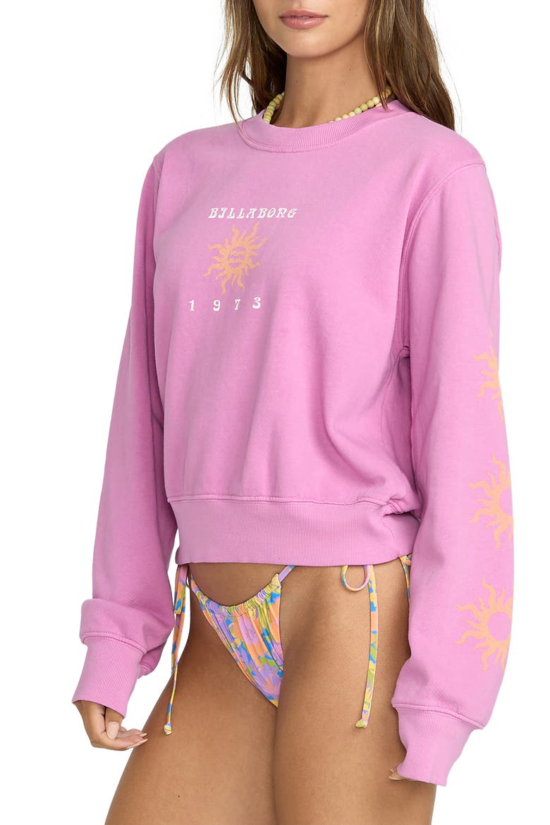 From Paradise Graphic Sweatshirt, Alternate, color, BRIGHT ROSE