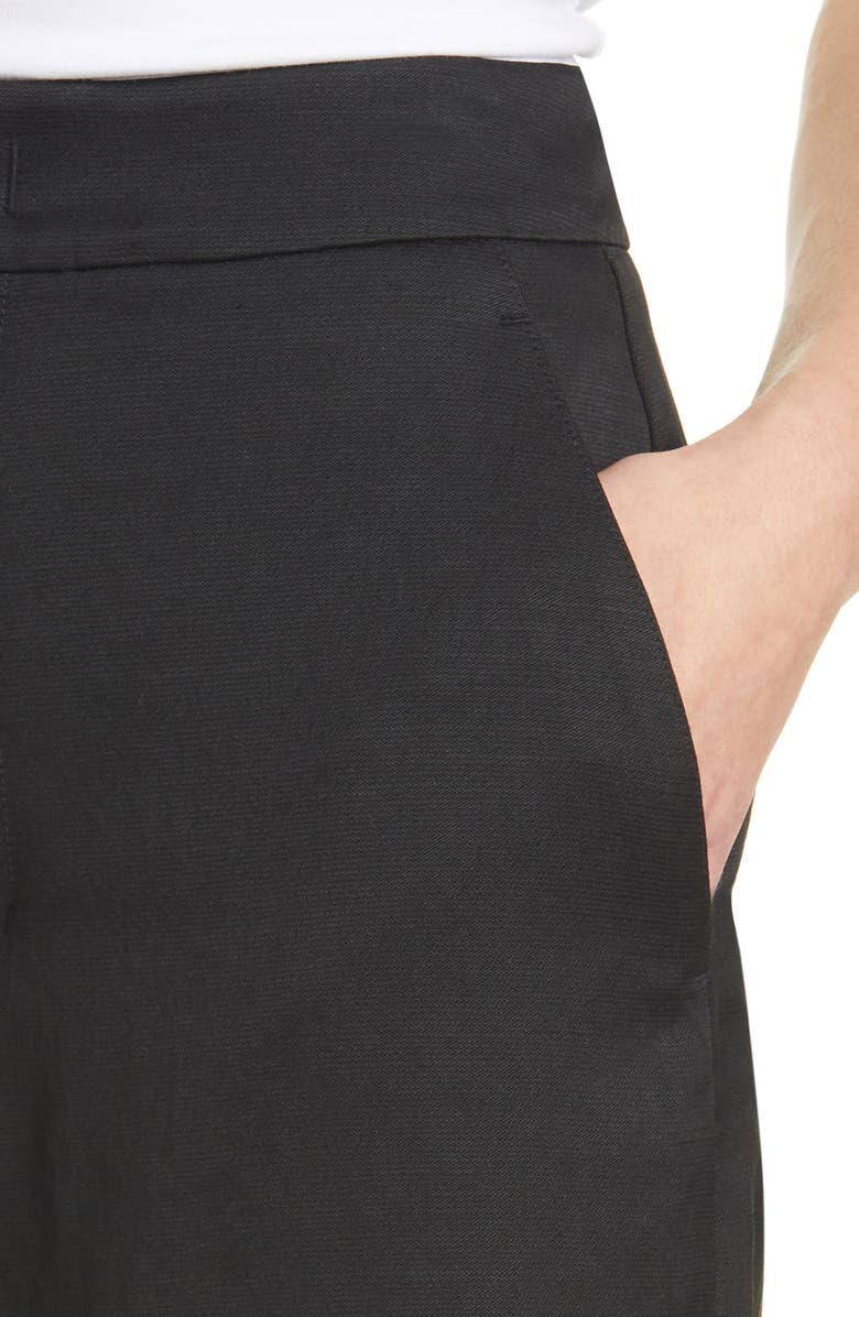 Vince Wide Leg Linen Blend Shorts, Alternate, color, Black