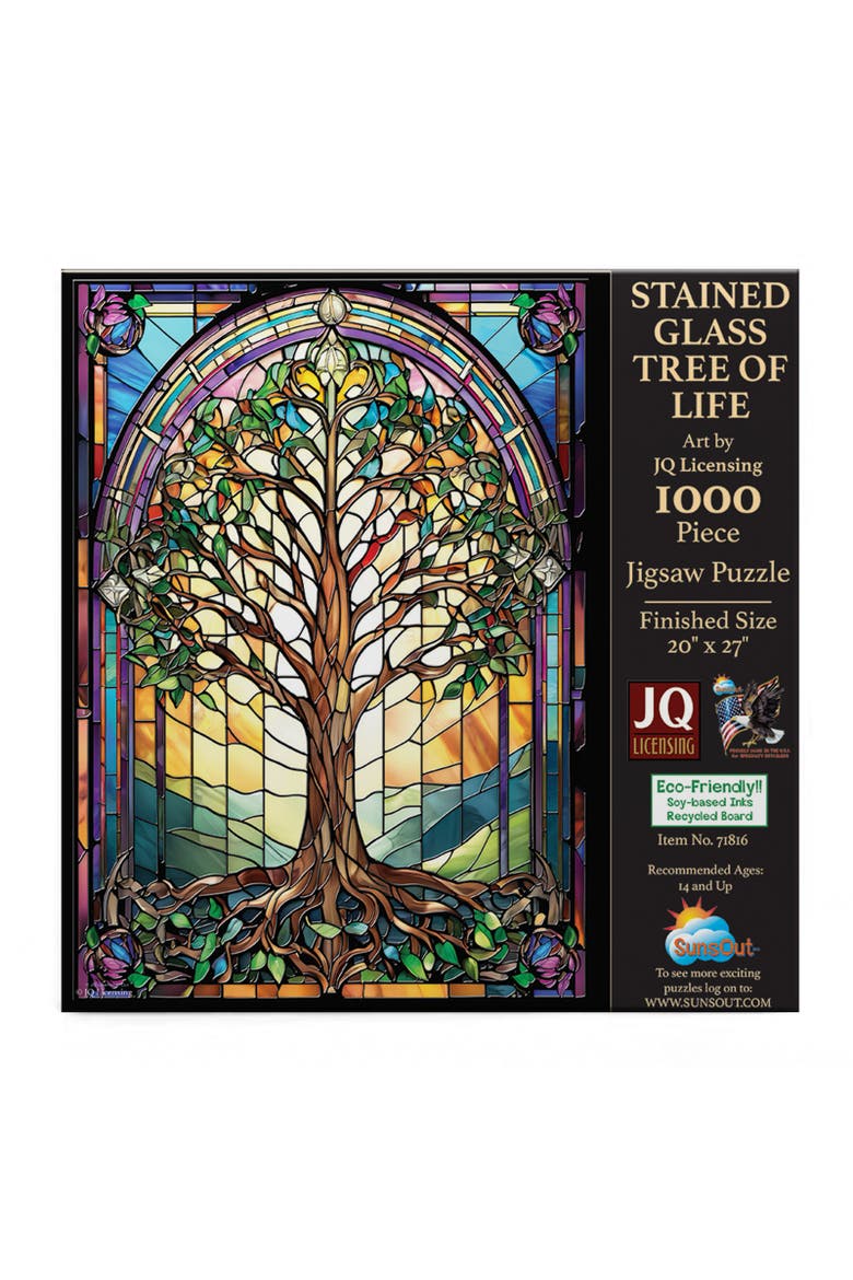 Stained Glass Tree of Life 1000 piece Jigsaw Puzzle for Adults, Alternate, color, Multicolor