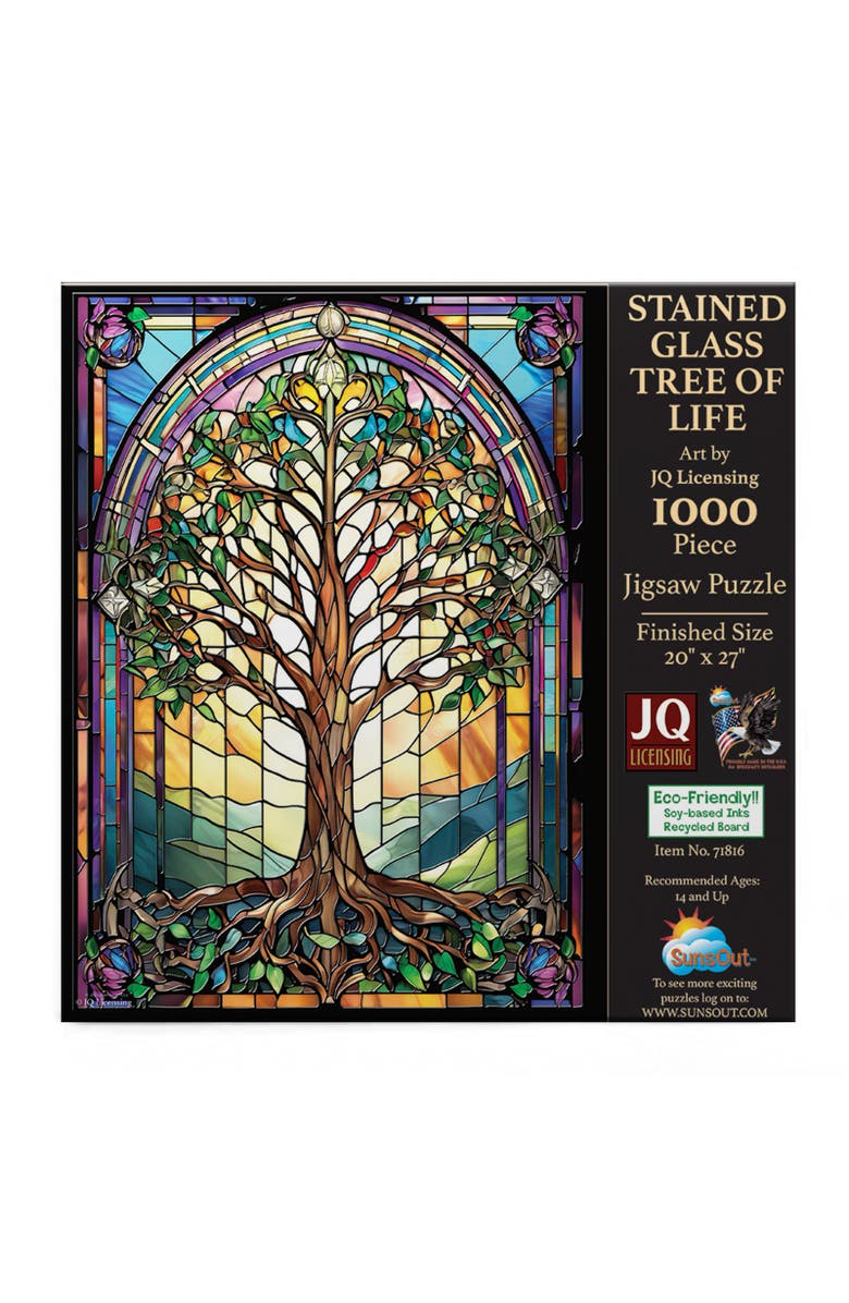 Sunsout Stained Glass Tree of Life 1000 piece Jigsaw Puzzle for Adults, Alternate, color, Multicolor