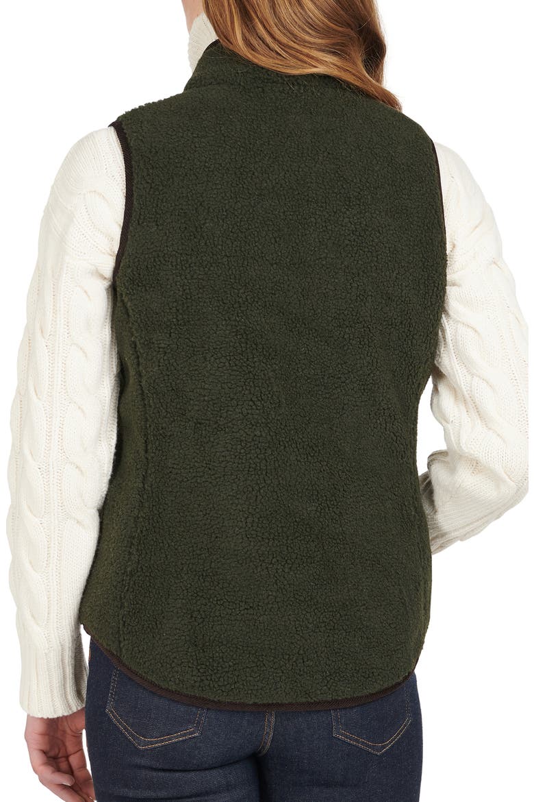 Burford Corduroy Trim Fleece Vest, Alternate, color, OLIVE/CLASSIC