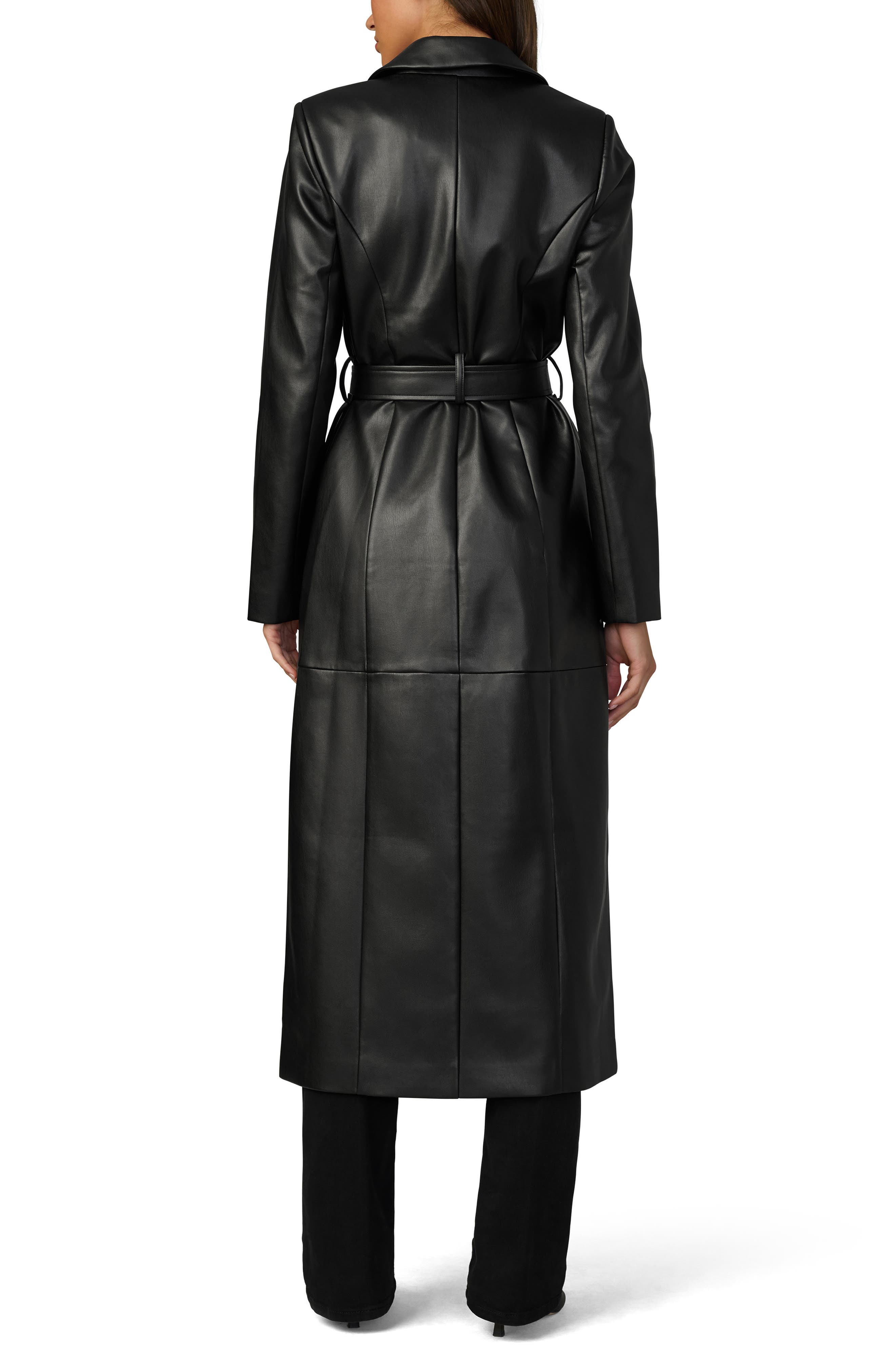 Faux Leather Trench Coat - image 2