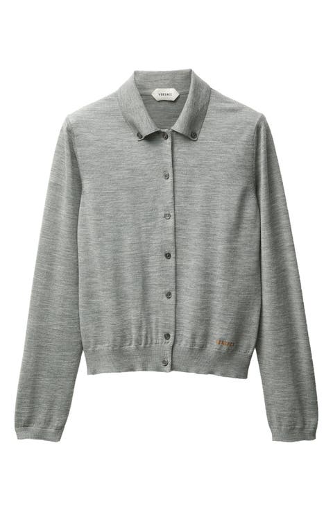 Virgin Wool Button-Down Cardigan