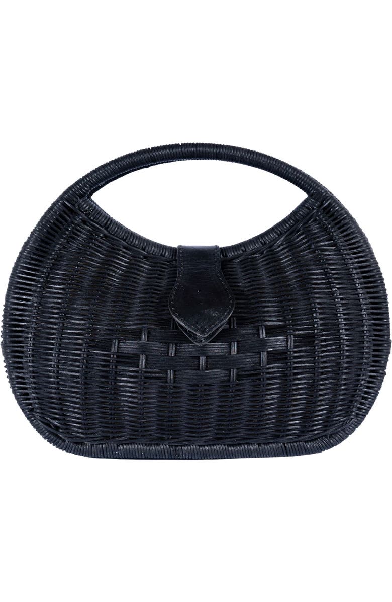 Jelavu Artemis Half Moon Rattan Hand Bag, Main, color, Black