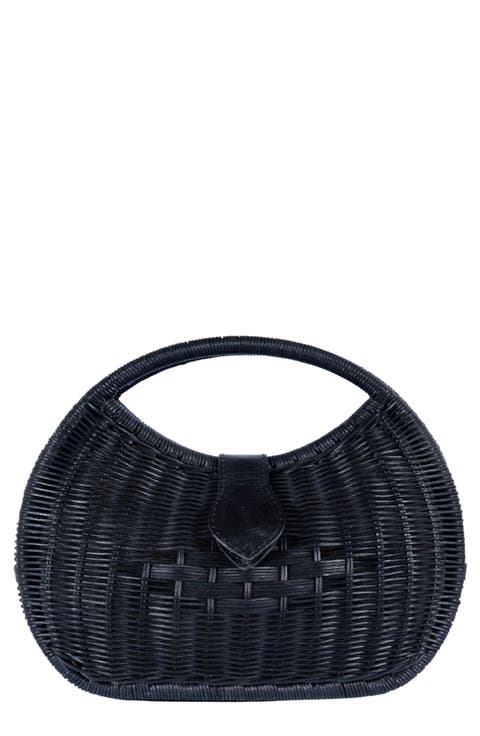 Artemis Half Moon Rattan Hand Bag