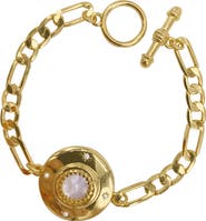 Adornia Mother of Pearl Disc Toggle Bracelet