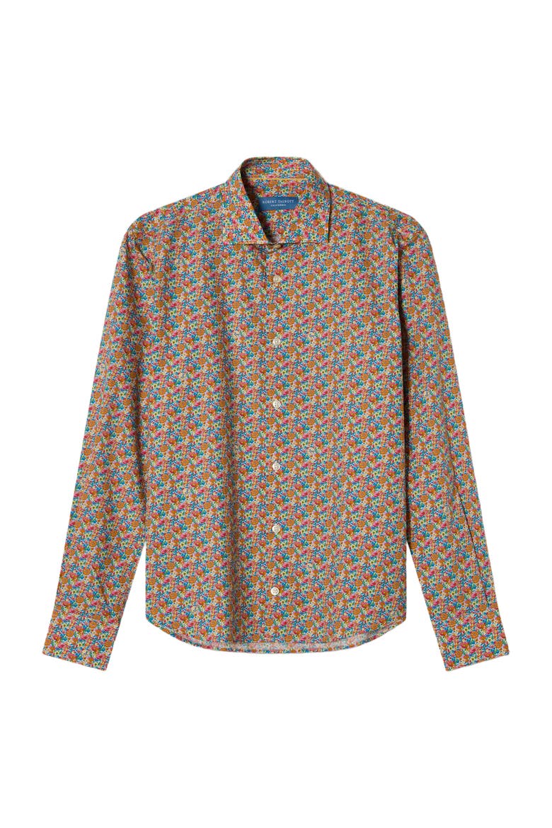 Reynolds Printed Floral Shirt, Alternate, color, Blue Multi