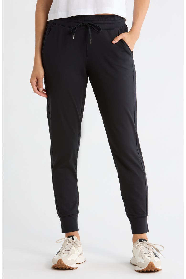 PolarLux Maya Illusion Fleece Joggers, Main, color, BLACK