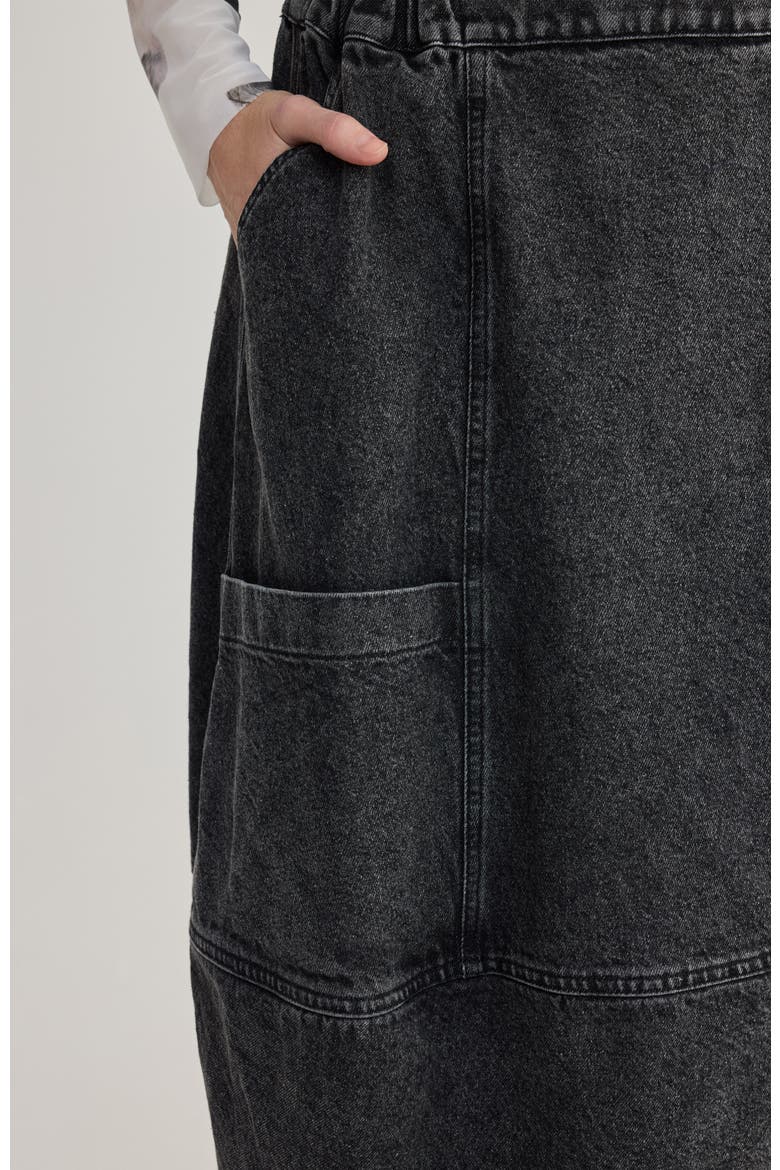 Noa Balloon Denim Skirt, Alternate, color, Black