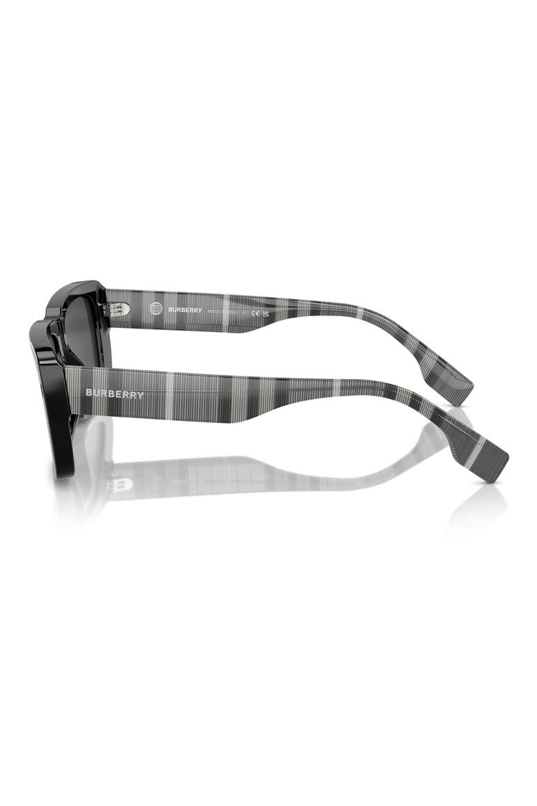 55mm Rectangular Sunglasses, Alternate, color, BLACK GREY