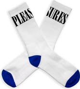 PLEASURES Monitor Logo Inarsia Cotton Crew Socks