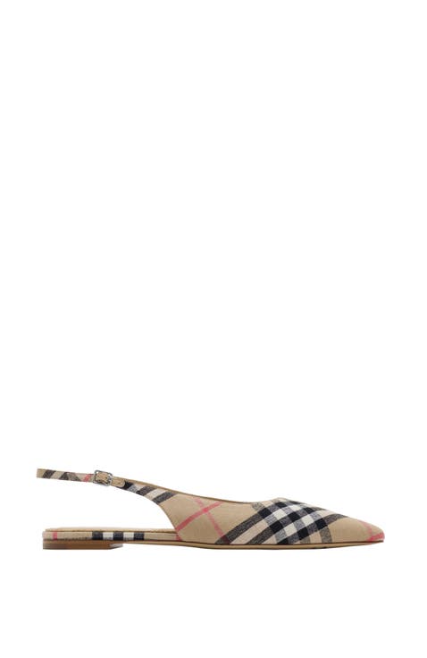 Check Dame Slingback Ballerinas