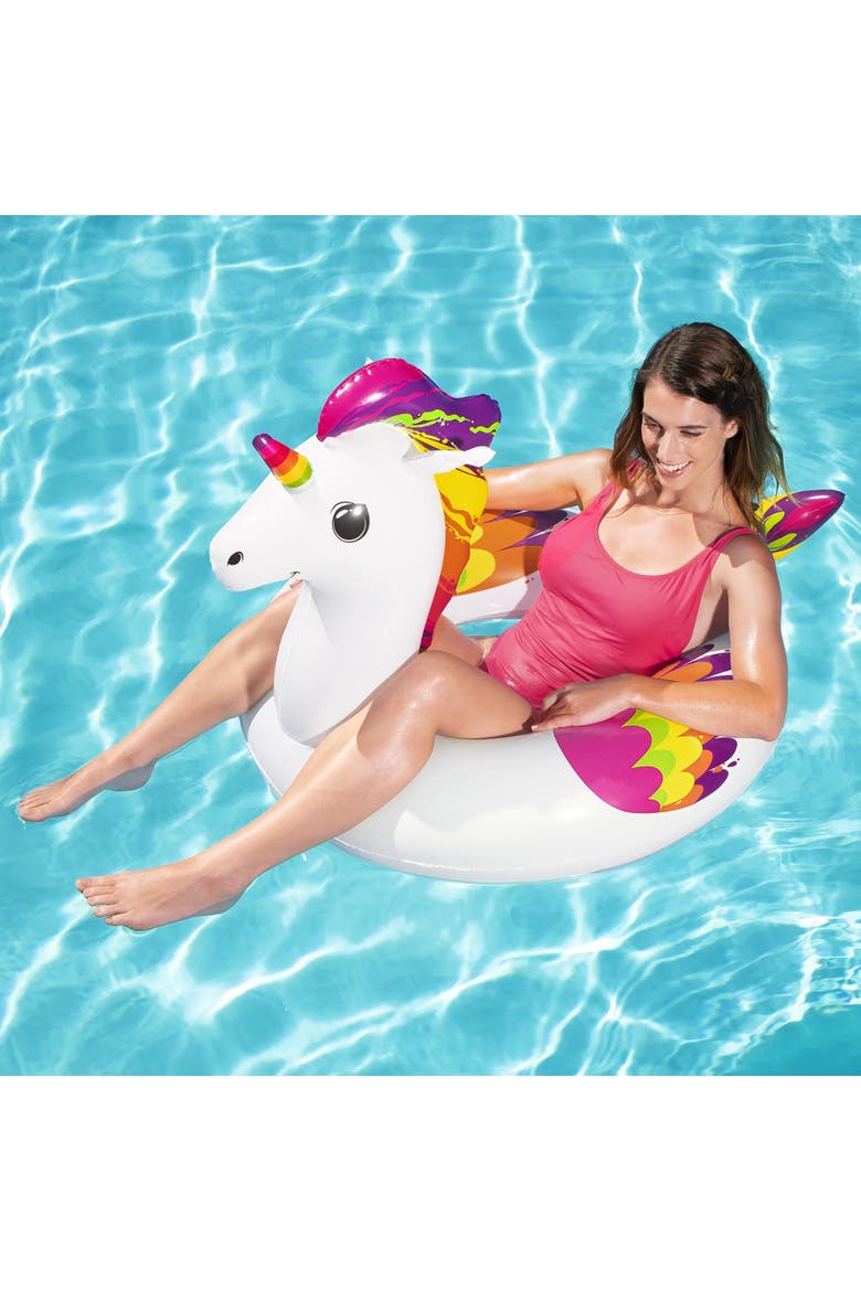 100% Fantasy Unicorn Swim Tube, Alternate, color, Multicolored