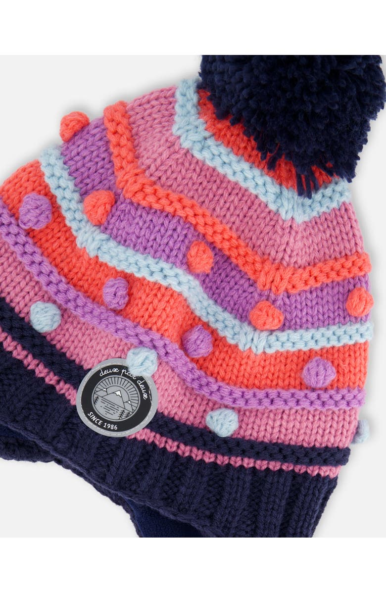 Deux par Deux Girl's Peruvian Knit Hat Navy And Multicolor, Alternate, color, 