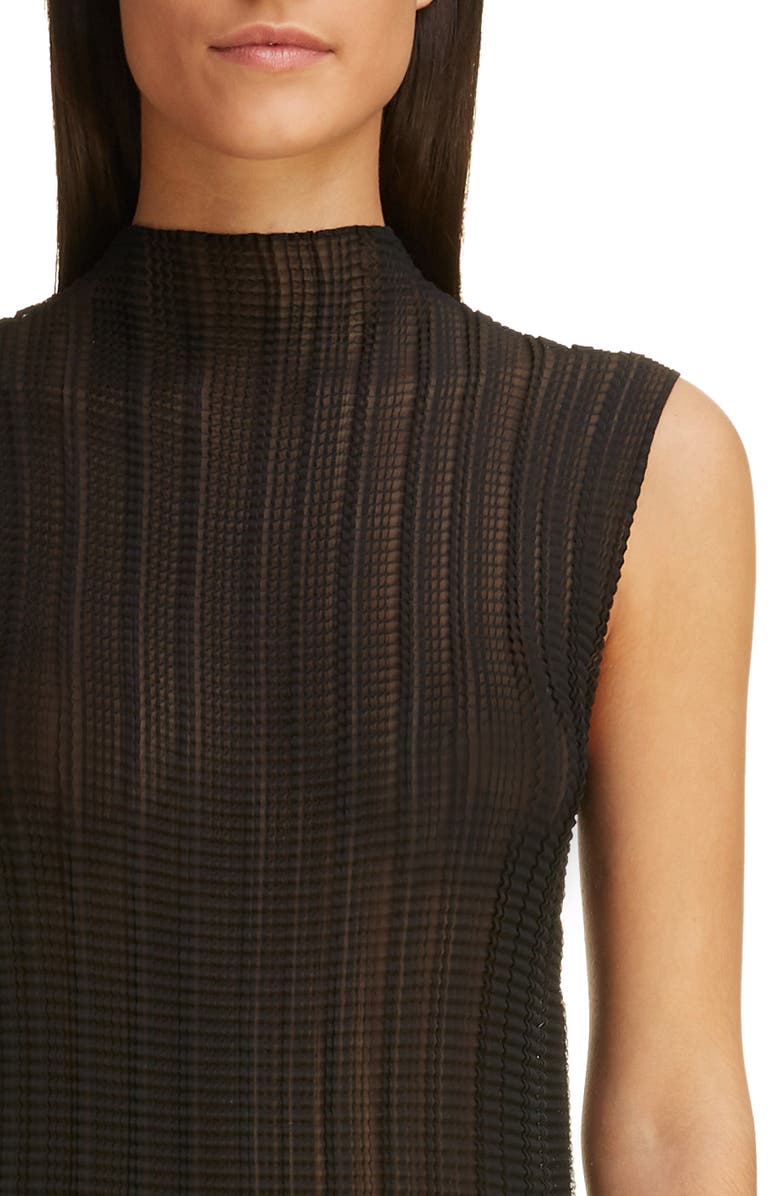 Givenchy Pleated Crinkle Georgette Sleeveless Blouse, Alternate, color, 