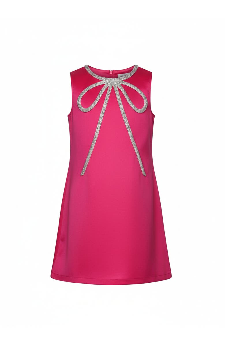 Mia Belle Girls Flora Crystal-Bow Party Dress, Main, color, Pink