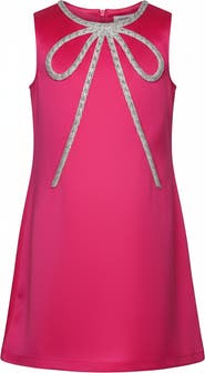 Mia Belle Girls Flora Crystal-Bow Party Dress