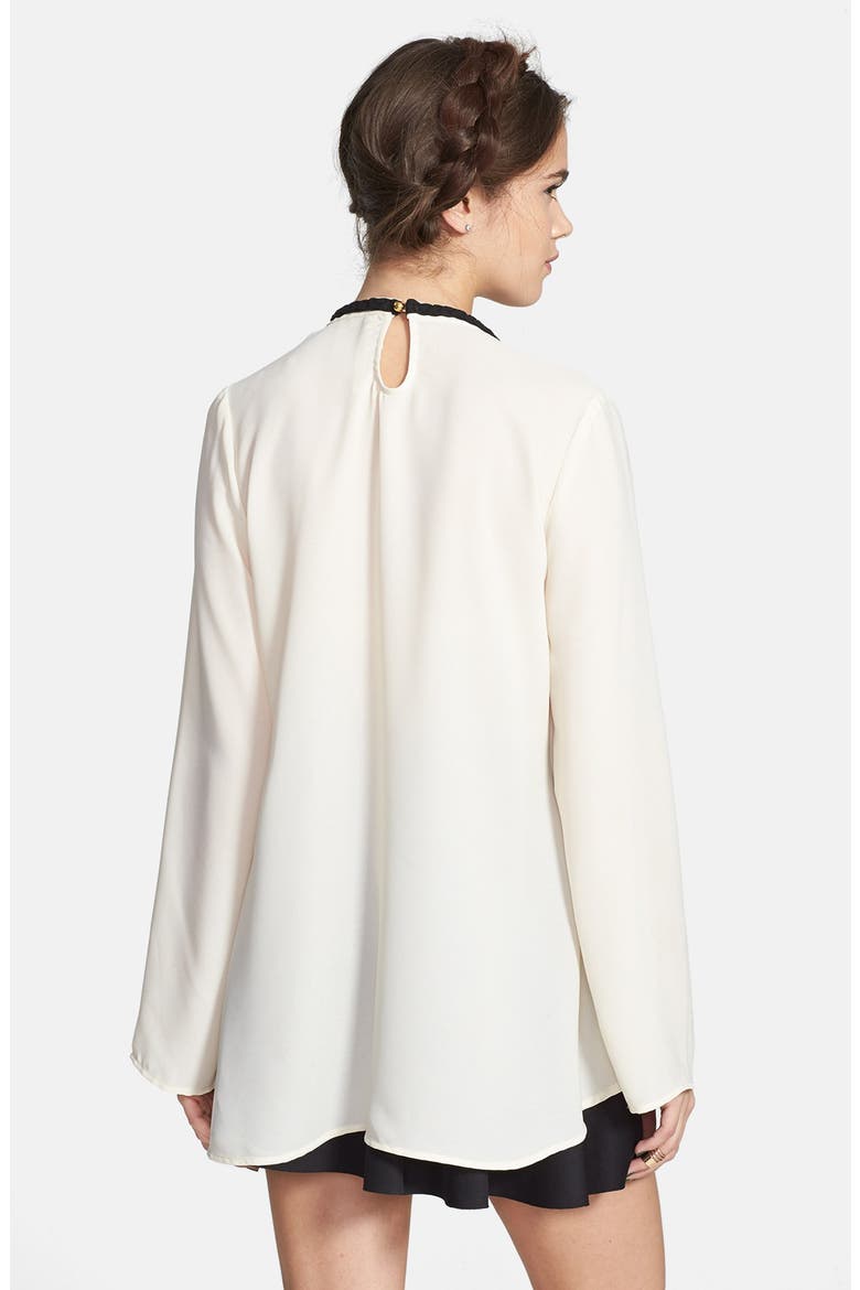 Braided Neck Flared Top, Alternate, color, IVORY