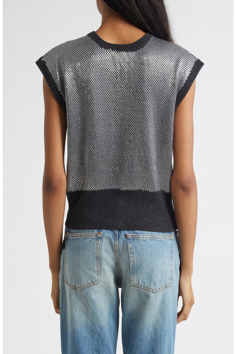 Kirby Bead Embellished Virgin Wool Sweater Vest, Alternate, color, ANTHRACITE