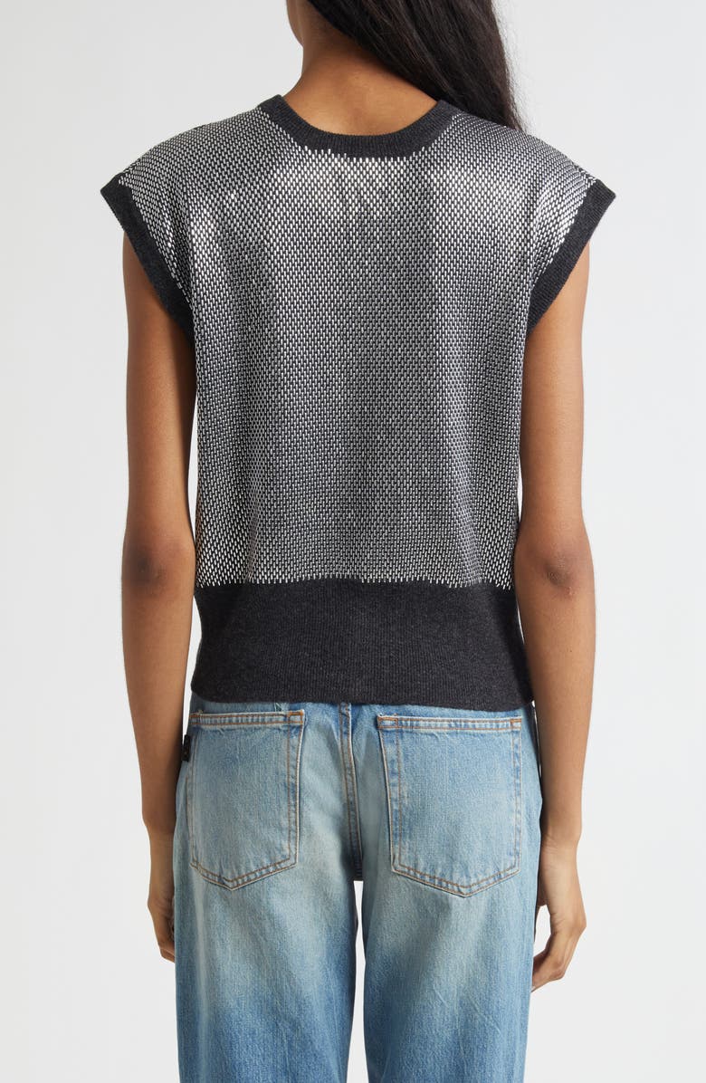 Haikure Kirby Bead Embellished Virgin Wool Sweater Vest, Alternate, color, Anthracite